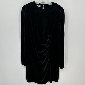 Women's Mango Black Velvet Crossed Dress 12